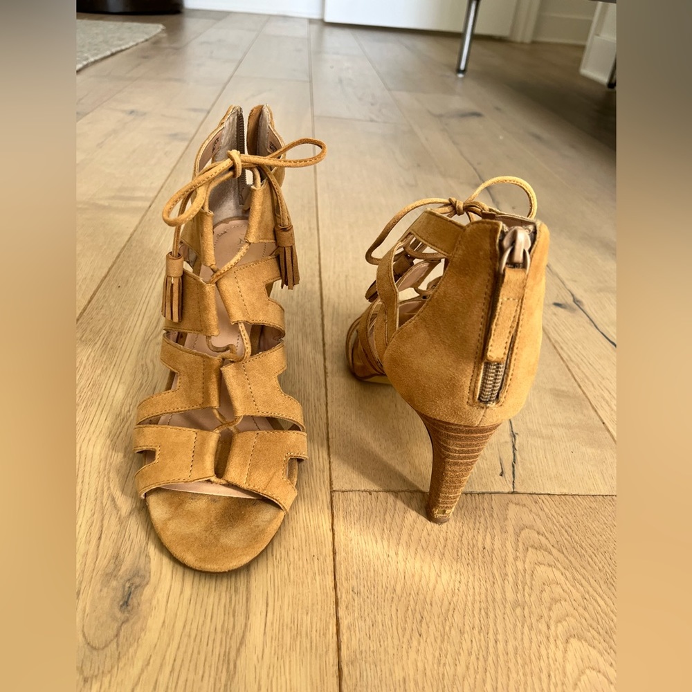 Tahari suede heeled sandals